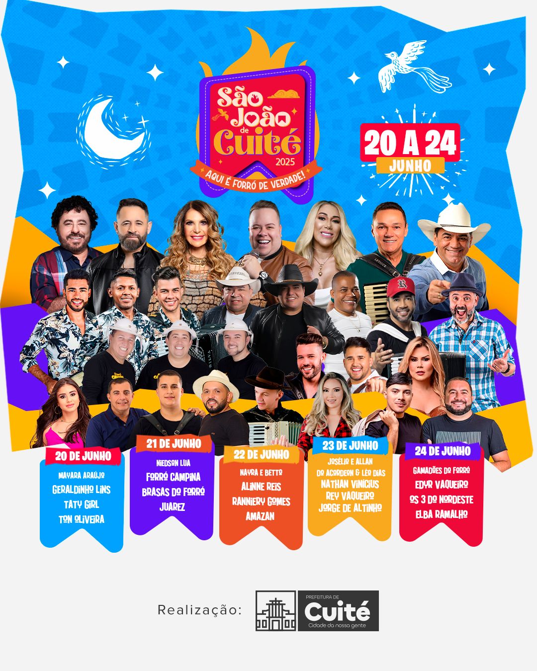 Com Elba, Taty Girl, Jorge de Altinho e Rey Vaqueiro, São João de Cuité se prepara para receber 100 mil pessoas em 5 dias de festa
